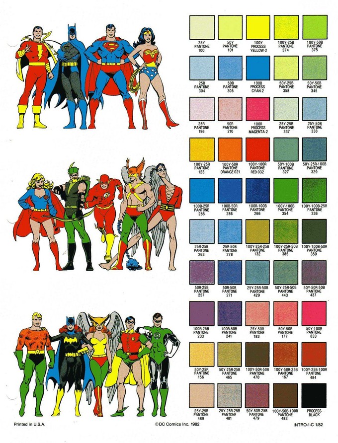Colors for super hero costumes