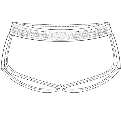 Womens custom fit 80s retro gym shorts sewing pattern. Made to fit your measurements.