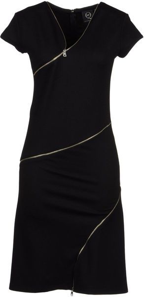 Zip-detailed short-sleeved dress