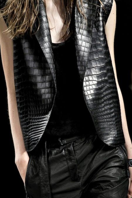 Black crocodile vest