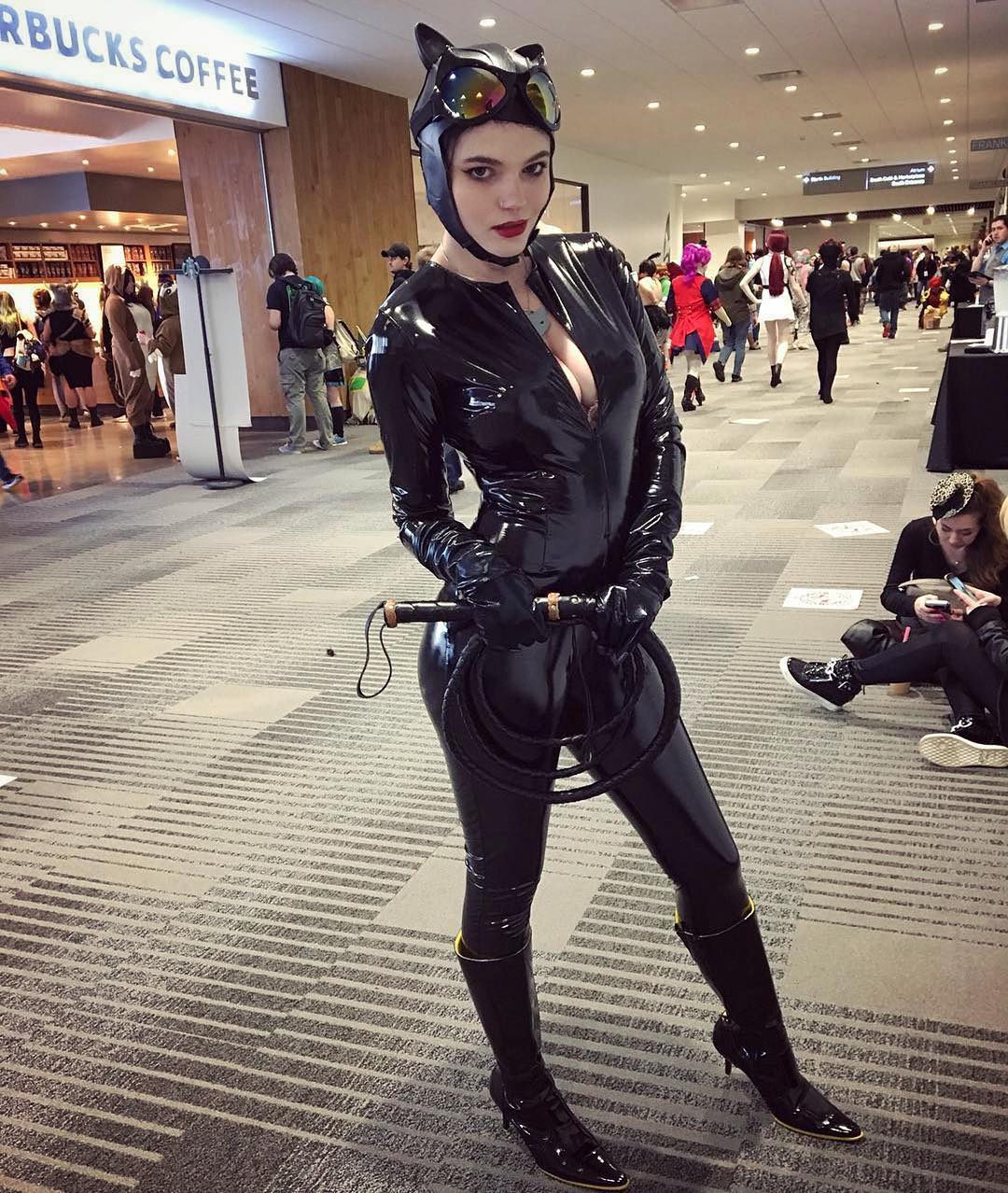 Latex catwoman costume