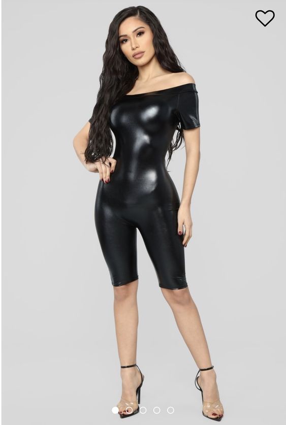 Black PVC bodysuit