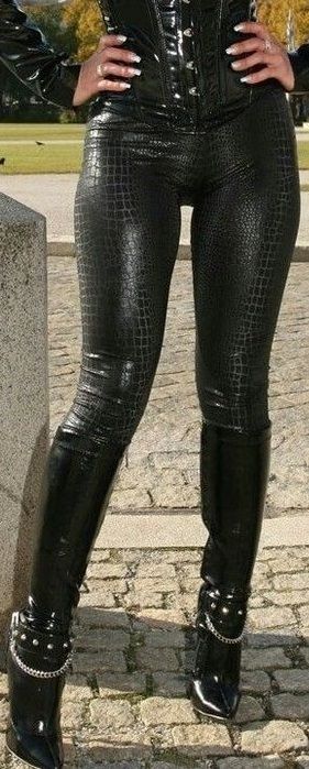 Black snakeskin pants