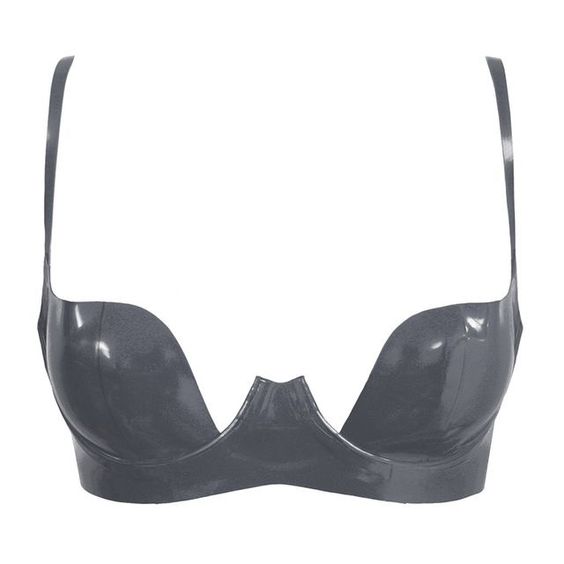 Black latex bra top