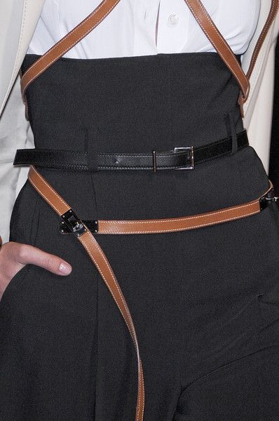 Black and brown leather strap details