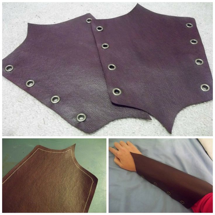 Brown leather gauntlets