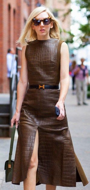Brown snakeskin dress