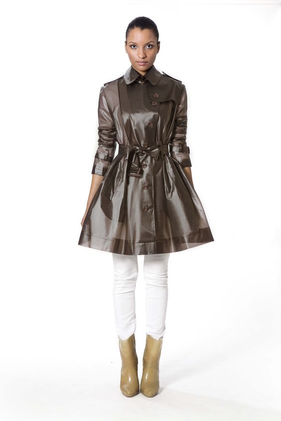 Brown vinyl raincoat