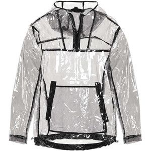 Clear plastic raincoat