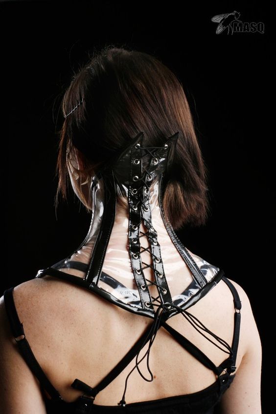 Clear vinyl neck corset