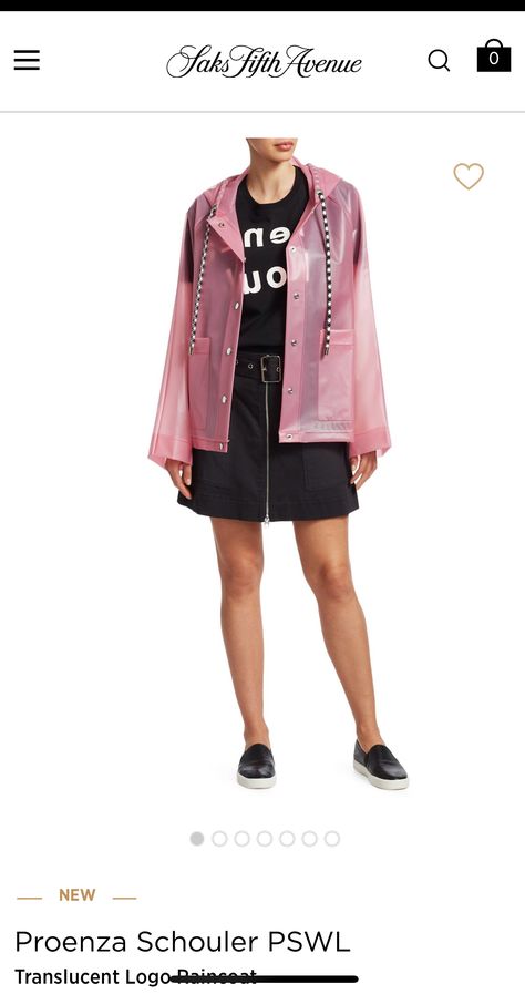 Clear vinyl translucent pink rain jacket
