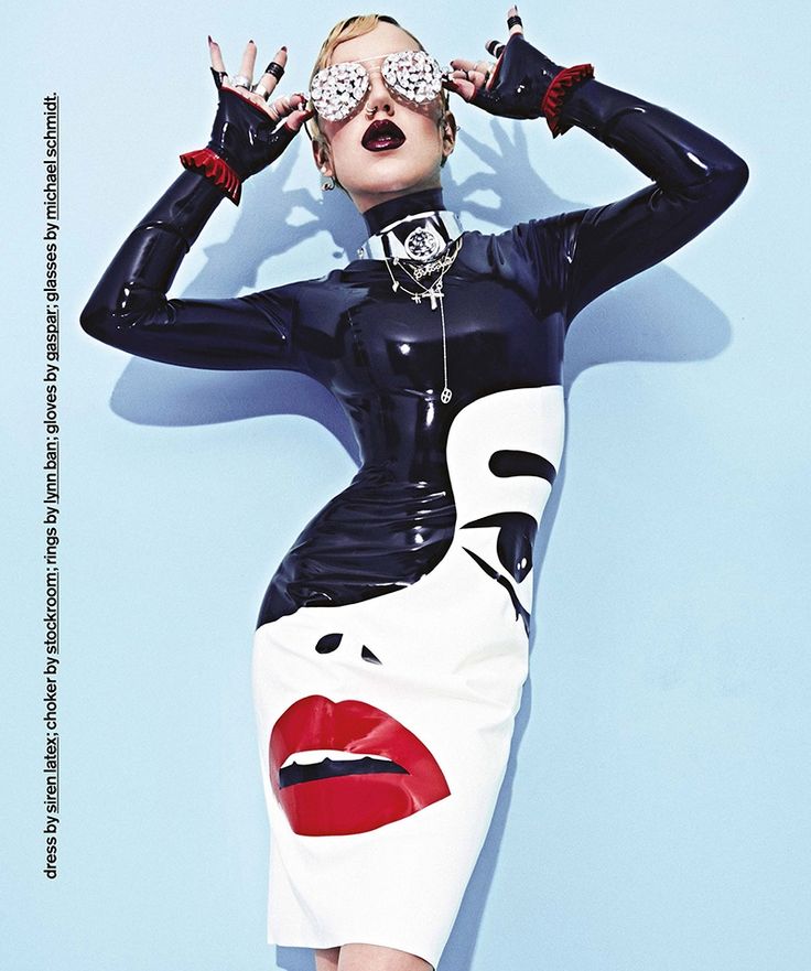 Image Of Brooke Candy Graphic Latex Dress