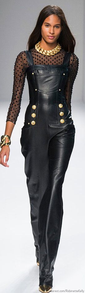 Balmain faux leather jumper