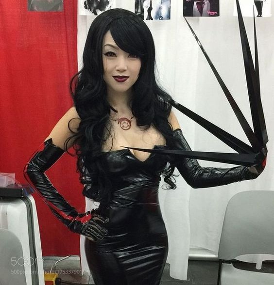 Faux leather Lady Deathstrike costume