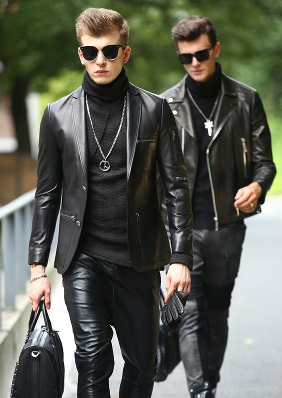 Men's  faux leather suits