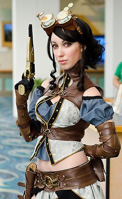 Faux leather steampunk outfit