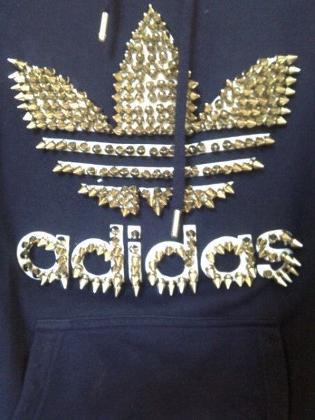 Adidad hoodie with gold spikes