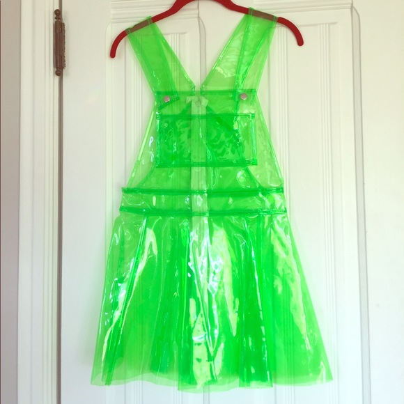 Green clear vinyl jumper dress