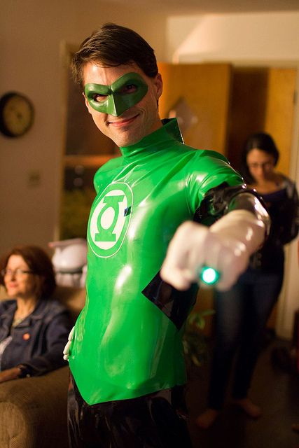 Green lantern latex cosplay outfit