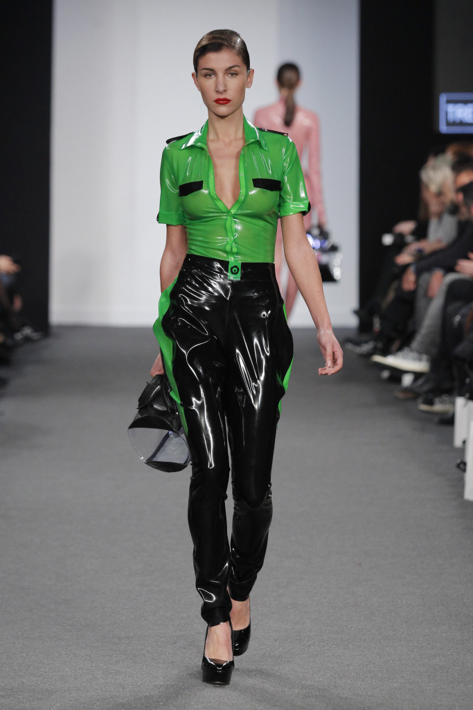 Military inspired latex blouse