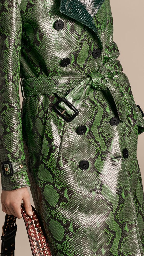 Green snakeskin coat
