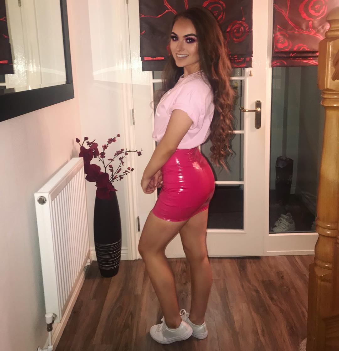 Pink latex skirt