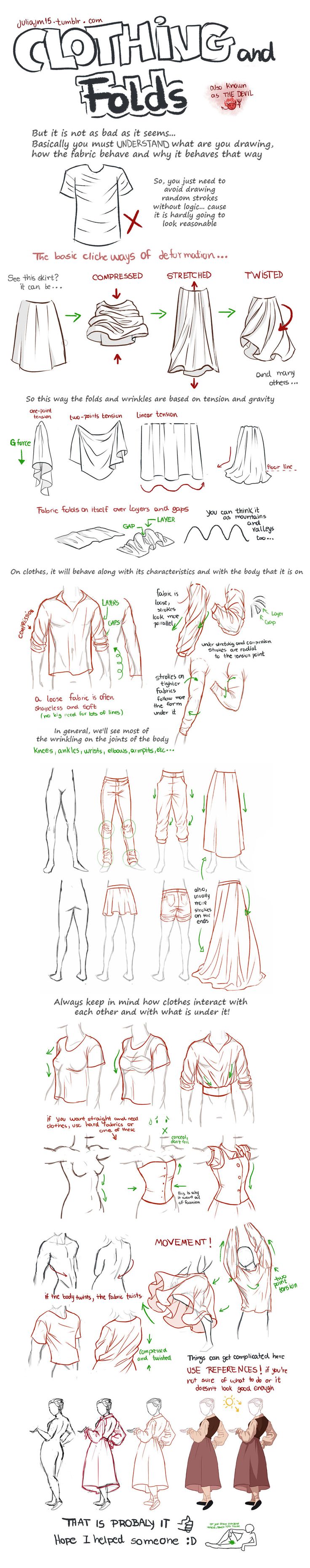 How to draw fashion - fabric folds
