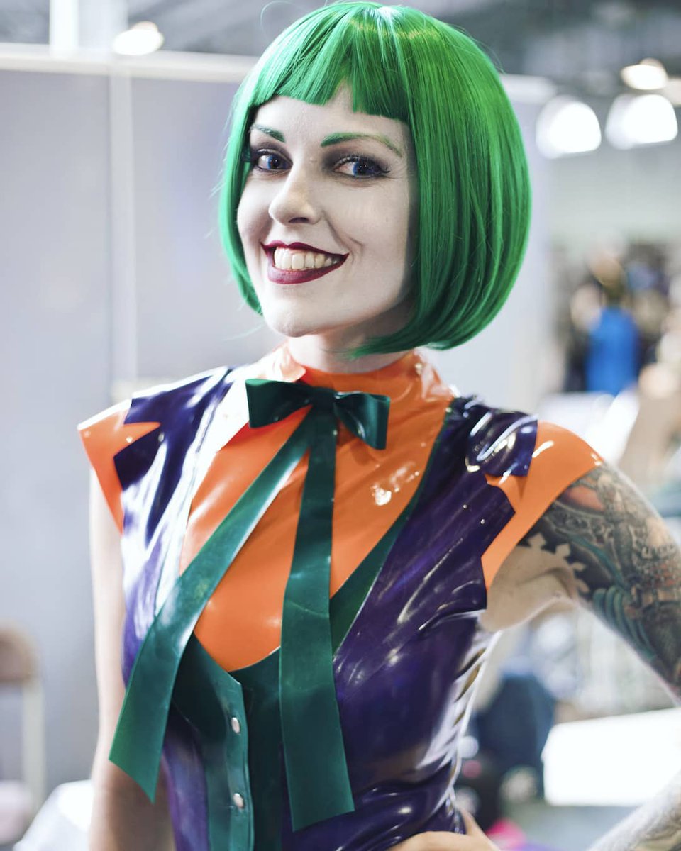 Latex sheeting female Joker costume