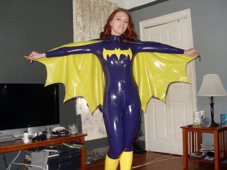 Image Of Retro Inspired Latex Batgirl