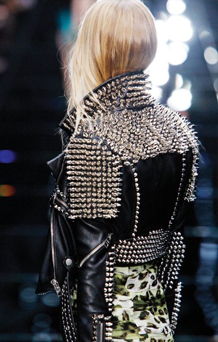 Heavily spiked leather jacket