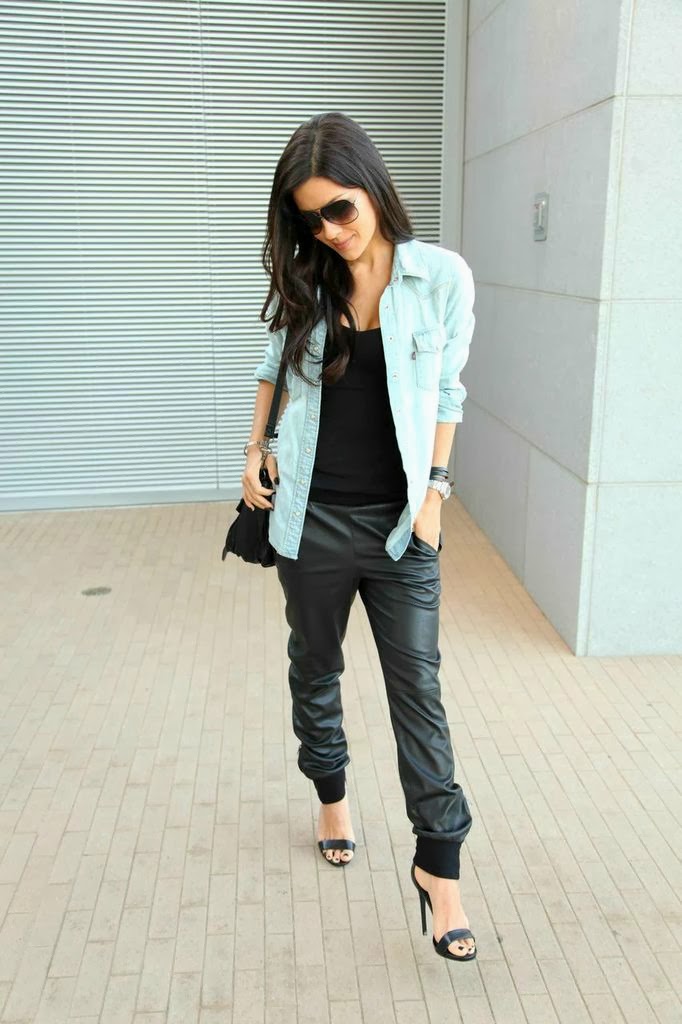 Leather casual - joggers.