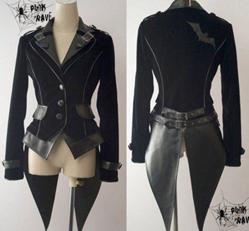 Steampunk blazer with leather trim