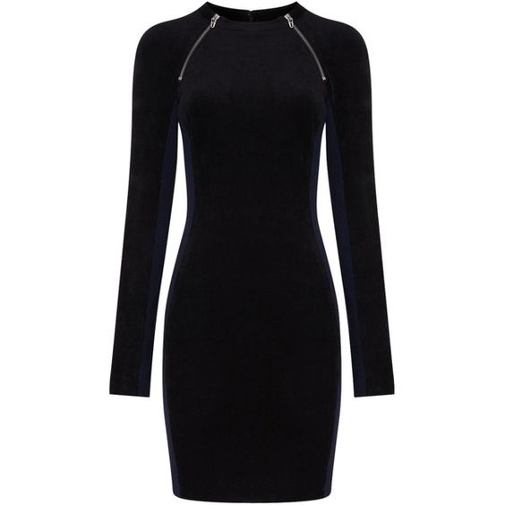 Bodycon dress with exposed zippers