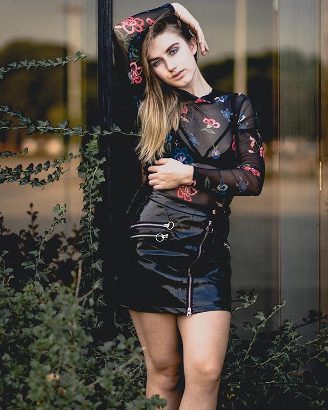 Black mini skirt with zippers