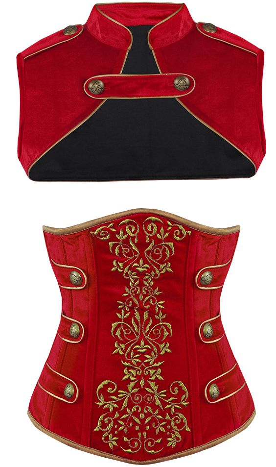 Military inspired corset and bolero