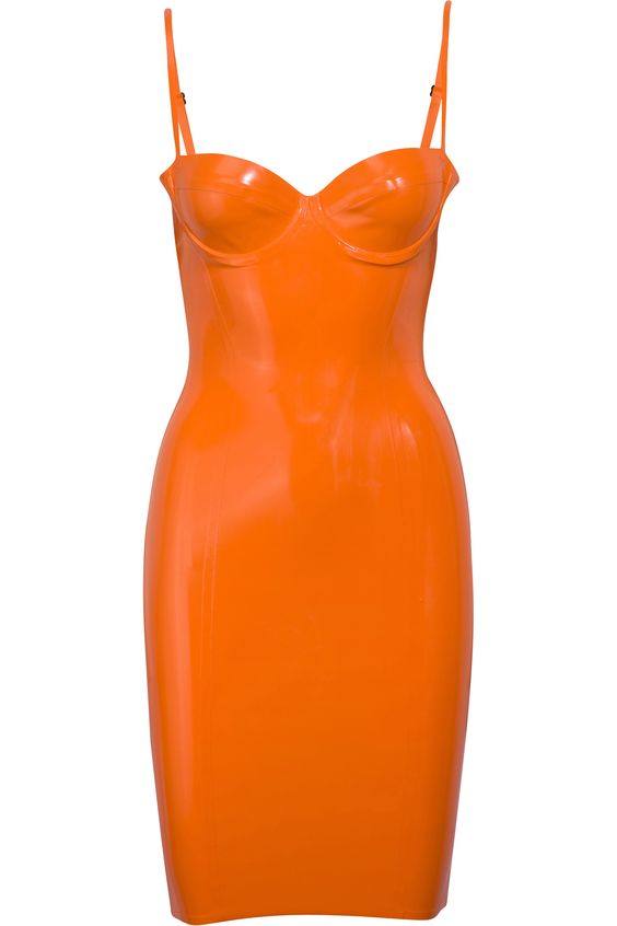 Orange latex dress