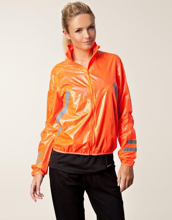 Orange vinyl for workout jacket