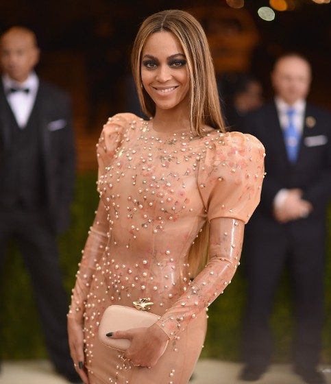 Beyonce pink latex gown