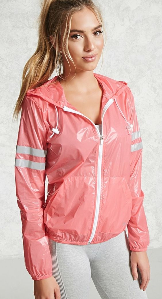 Pink and white PVC jacket