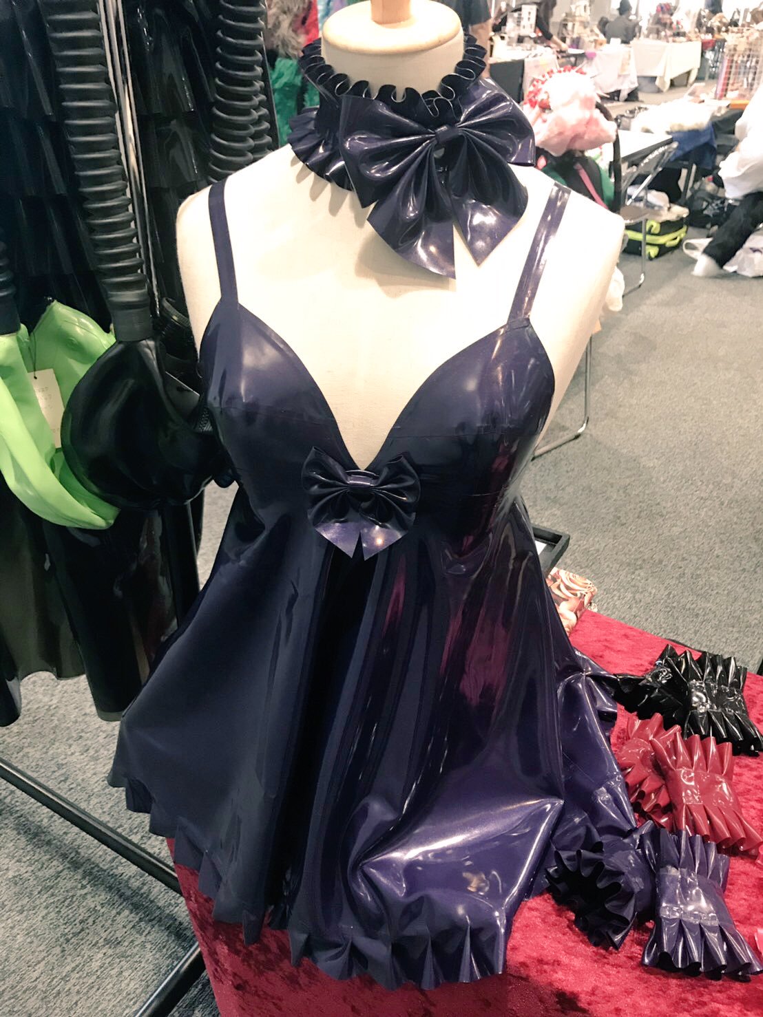 Purple latex babydoll lingerie