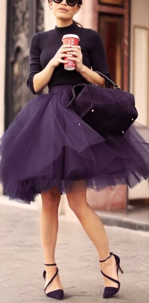 Purple tulle skirt