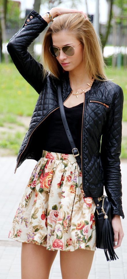 Quilted faux leather jacket