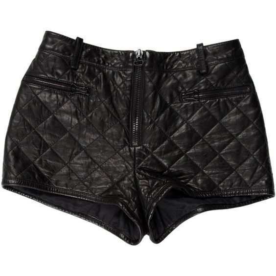 Quilted faux leather shorts