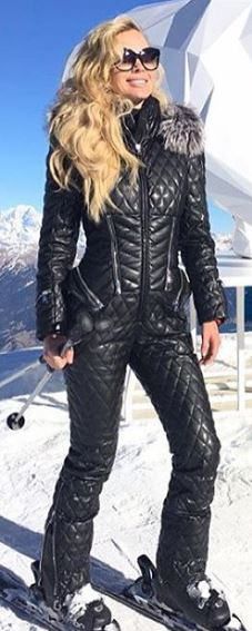 Quilted faux leather snowsuit