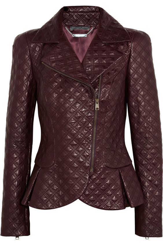 Brown quilted veggie leather jacket