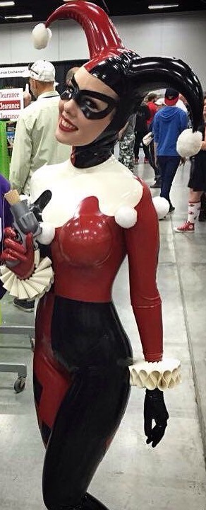 Latex Harley Quinn cosplay catsuit