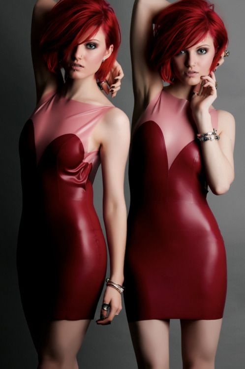 Red and pink Valentines Latex Dress