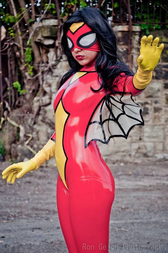 Latex Spiderwoman costume