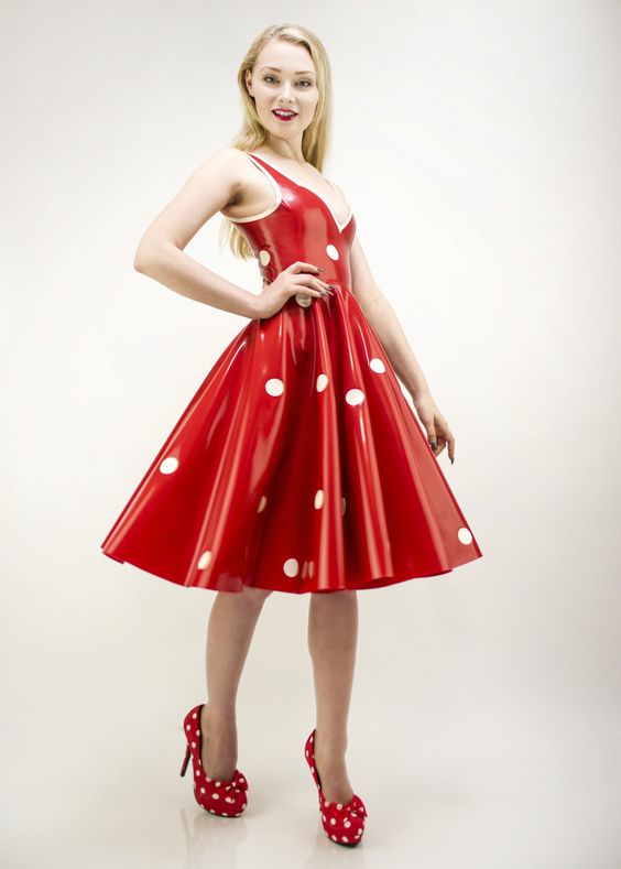 Red polka dot lates dress
