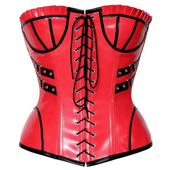Red patent vinyl corset